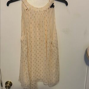 Torrid Cream and Gold Sleeveless Blouse